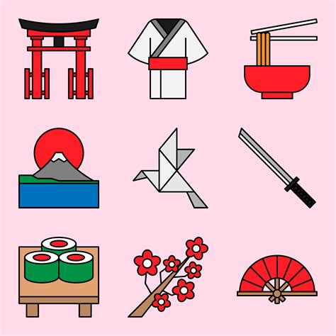 japanese theme vector art icons  graphics