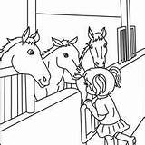 Stable Coloring Pages Riding Horse Hellokids Horses sketch template