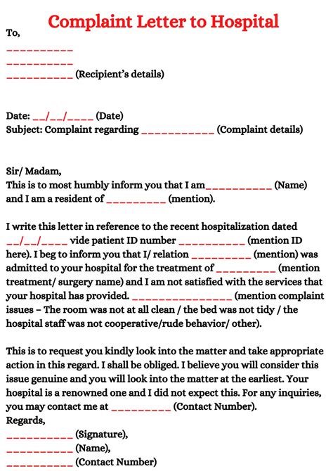 complaint letter format examples  sample