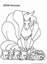 Pokemon Ninetales Coloring Pages Color Printable Online Cartoons sketch template
