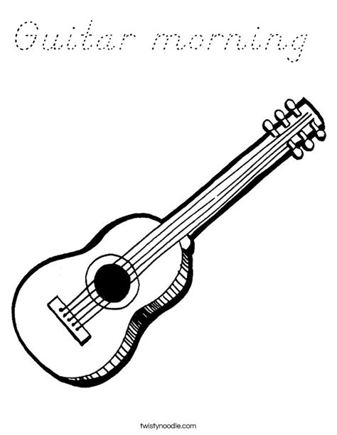 guitar morning coloring page dnealian twisty noodle