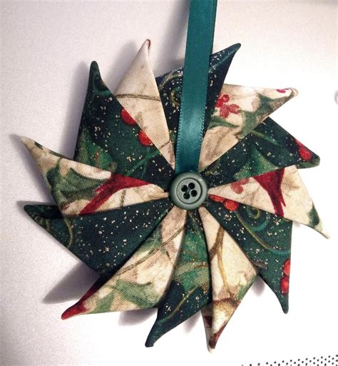 christmas ornament folded fabric ornament sewn ornament etsy folded