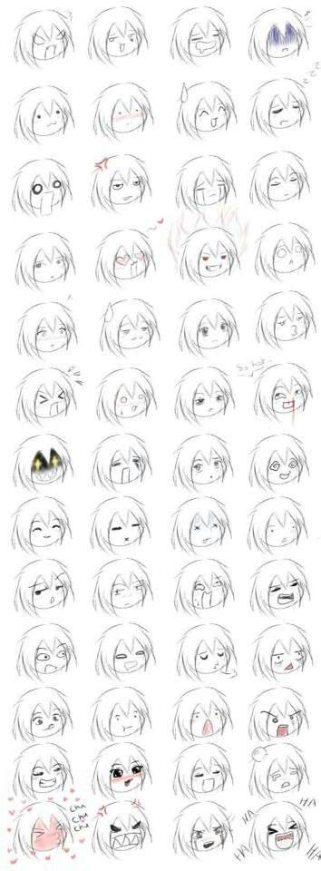 Chibi Facial Expression Crafts Drawings Manga Drawing