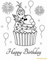 Birthday Coloring Happy Pages Cupcake Olaf Frozen Disney Nice Printable Color Print Colouring Sheets Cupcakes Book Kids Christmas Besuchen Getdrawings sketch template