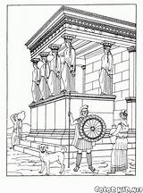 Temple Coloring Athens Arch Drawing Pages Ancient Gif sketch template