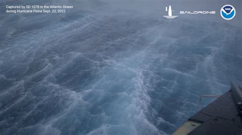 hurricane fiona surface vehicle saildrone explorer sd  captures amazing  video