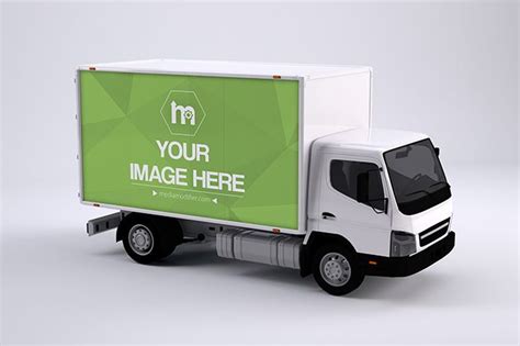 pin  mediamodifier  image effects mockup template trucks mockup