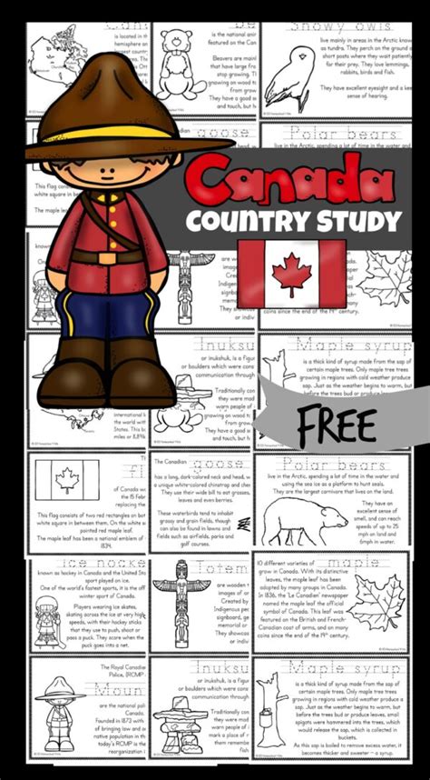 printable canada  kids reader  color read  learn