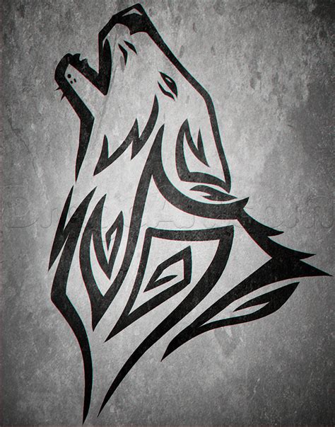 How To Draw A Howling Tribal Wolf Step By Step Tattoos