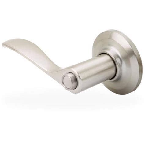 shop yale security yh norwood satin nickel push button lock privacy door lever  lowescom