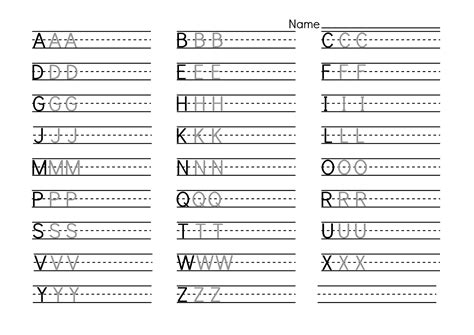 alphabet writing practice  kids learning printable
