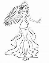 Prom Winx Coloring Pages Dress Princess Pintar Para Lineart Rq Rose Print Color Colorear Deviantart Getcolorings Printable Mermaid sketch template