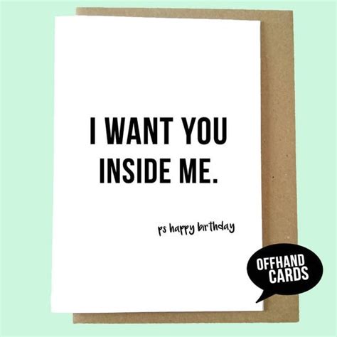 I Want You Inside Me Funny Birthday Card Love Sex Lgbt