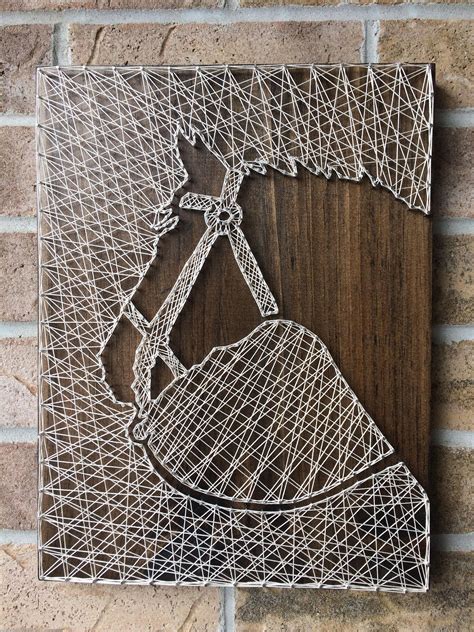 string art horse head  bridle reverse rustic home accent farmhouse style