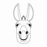 Donkey Head Vector Coloring Face Book Preview sketch template
