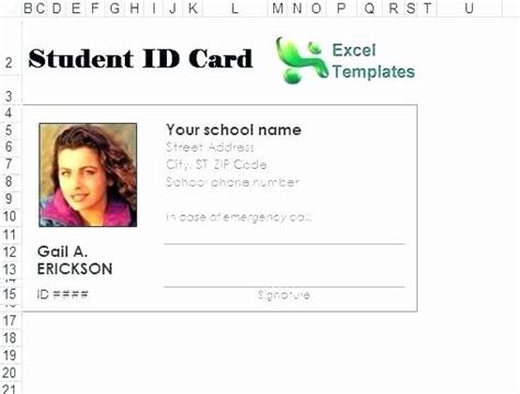 wallet card template excel unique  id card template  inspirational