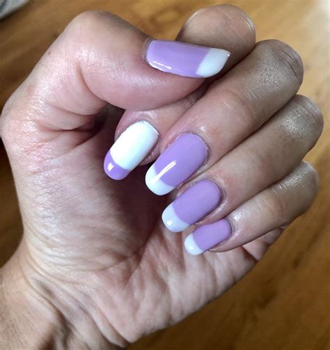 loving  lavender white tips nail idea polish trend nail