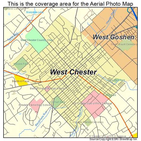 aerial photography map  west chester pa pennsylvania
