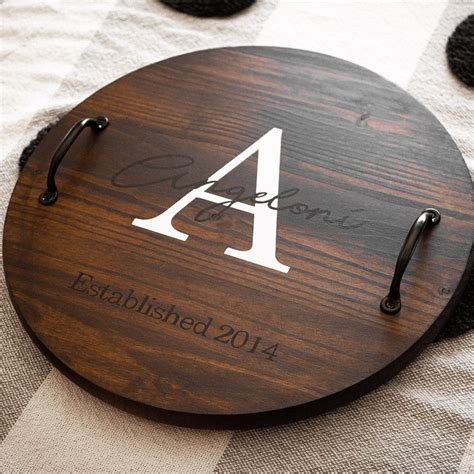 personalized serving tray  wood tray  handles etsy