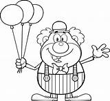 Coloring Balloon Pages Clown Kids sketch template