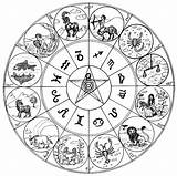 Coloring Astrology Astrologie Zodiac Signs Pages Therapy Coloriage Stress Anti sketch template