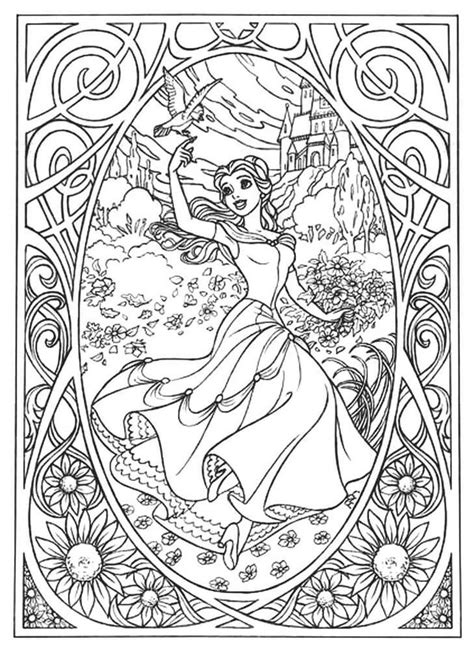 adult coloring pages disney disney belle coloring  grown ups