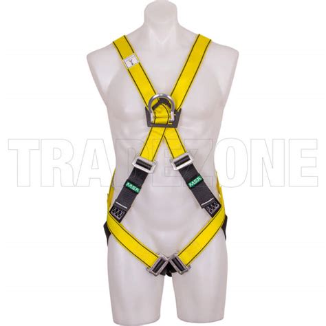 msa workman crossover safety harness  steel buckles medium