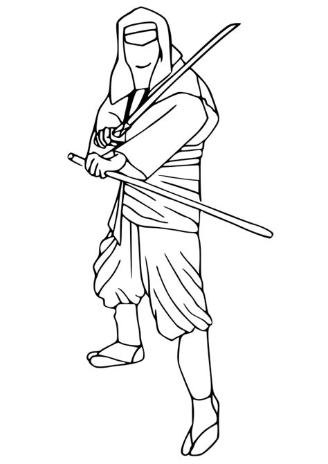 japanese real ninja coloring page  printable coloring pages