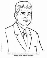 Coloring Pages Kennedy John Presidents Printable President Color Flag Patriotic Printing Help sketch template