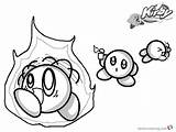 Kirby Coloring Pages Fire Printable Kids sketch template
