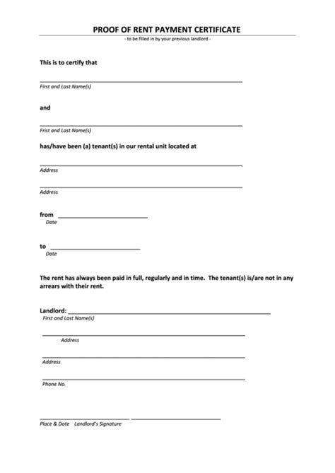 proof  rent payment letter template