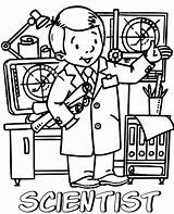 Scientist Coloring Pages Printable Professions Sheets Color Topcoloringpages Children sketch template