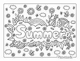 Coloring Summer Pages Easy Kids Adults Homemade Printables Flowers Rainbow sketch template