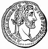 Coin Roman Clipart Template Antoninus sketch template