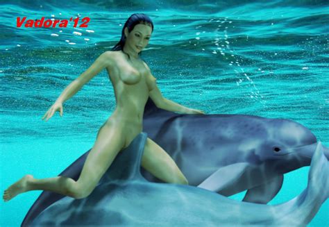 Woman underwater sex with dolphin