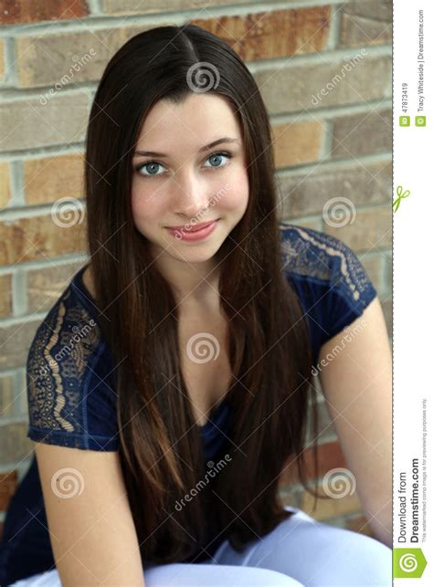 beautiful teen girl with long hair stock image image of