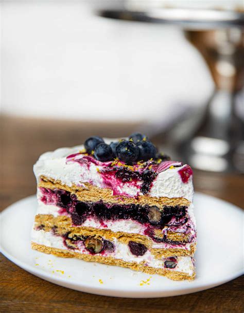 blueberry lemon ice box cake recipe  bake dinner  dessert