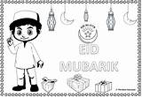 Eid Colouring Sheets Fitr Ul Kids Beautiful Celebrating Wearing Clothes Boy Little sketch template
