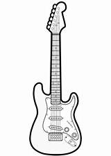 Guitarra Gitarre Bass Electrica Guitarras Guitare Supercoloring Eletric Colorier Draw Basteln Paracolorear sketch template