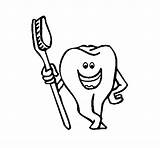Tooth Toothbrush Coloring Coloringcrew sketch template