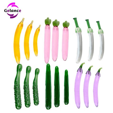 Glass Dildo Artificial Penis Realistic Dildos For Women Fruit Vegetable