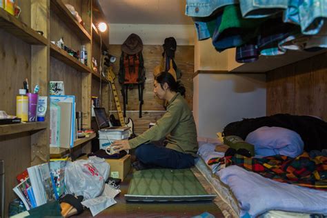 shocking images  people living  extremely tiny spaces  japan