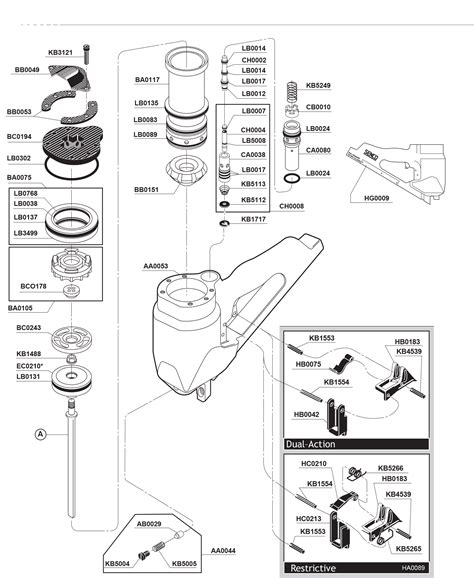 senco sn  stick nailer model schematic parts diagram toolbarncom