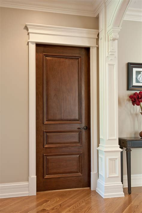 interior door custom single solid wood  walnut finish classic model gdi
