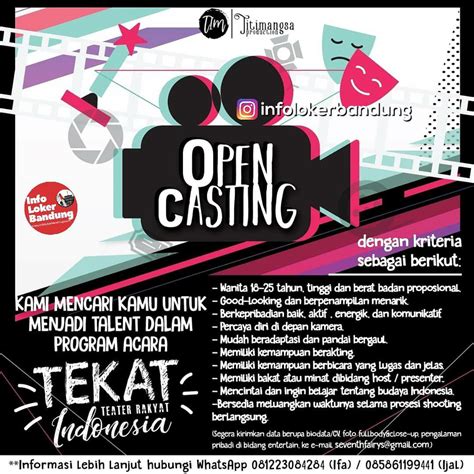 open casting titimangsa productions bandung februari 2019 lowongan