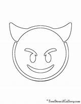 Devil Emoji Stencil Smiling Stencils Freestencilgallery Pumpkin Choose Board Carving sketch template