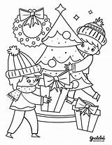 Coloring Christmas Kids Tree Pages Printable Around Print Book Fun sketch template