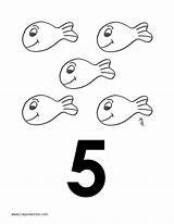 Coloring Number Pages Counting Printable Kids Colouring Fish Colour Letters Preschool sketch template
