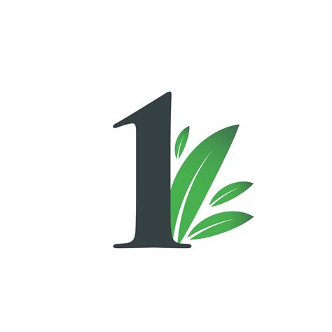 number  logo  green leaves natural number  logo  vector art  vecteezy