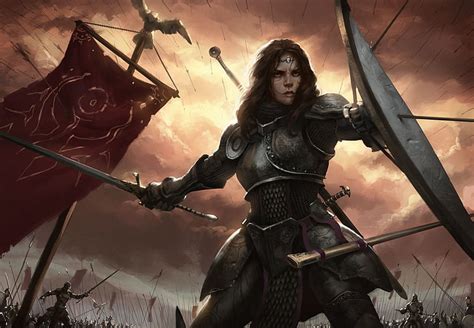 Hd Wallpaper Fantasy Art Warrior Women Battle Arrows